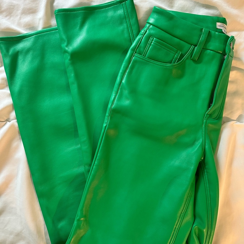 Vibrant Green Women's Leather Pants